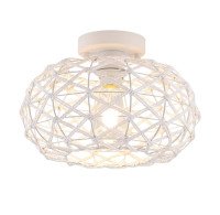 Modern White Woven Semi Flush Mount Light Fixture (NEW)