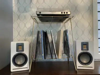 MCM Brass Record Rack, View more