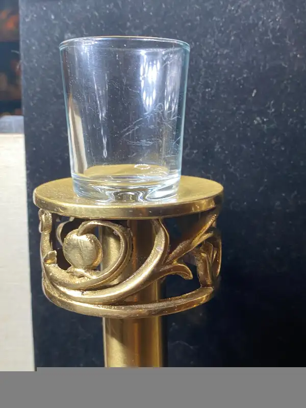 Vtg. Pair of Oppenheim Brass/Bronze Shabbat/Jewish Grape/Pom. Ca in Arts & Collectibles in Vancouver - Image 3