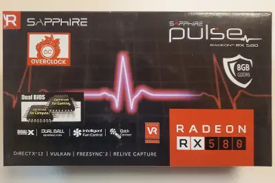Carte vidéo usagée Radeon RX 580 Sapphire Pulse 8GB DDR5, View more