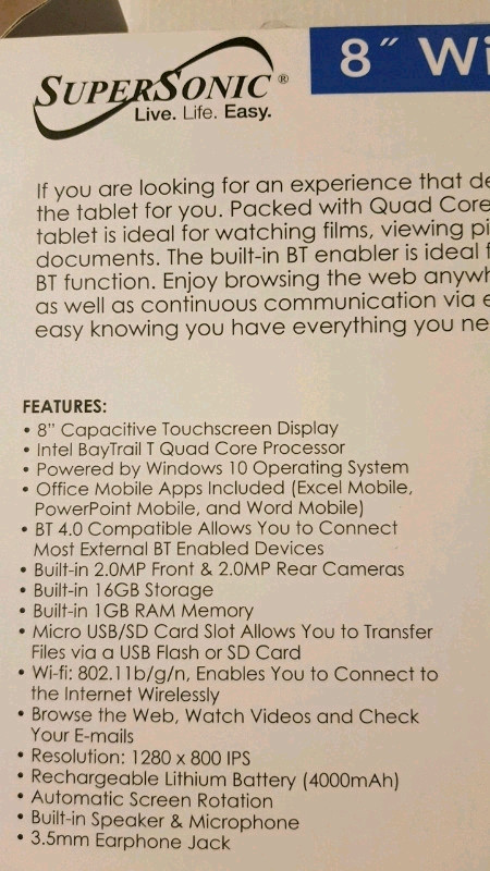 *** Nice 8 inch Windows 10 tablet *** New dans iPad et tablettes  à Calgary - Image 3