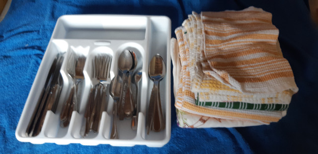 CUTLERY, CUTLERY TRAY & TEA TOWELS + in Kitchen & Dining Wares in Truro - Image 2