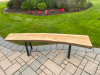 Impressive Live Edge Solid Cedar Wood Bench