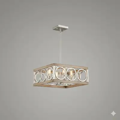 NEW - 4-Light Modern Chandelier, View more