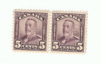Canada - 1928 - George V - 5 Cent Violet Pair - MH