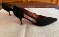 Womens vintage formal suede hourglass heels for sale