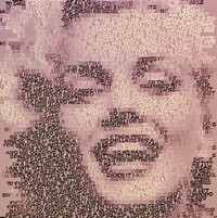 Marilyn Monroe - Text Portrait Poster Art Print (27.5 x 27.5 in)