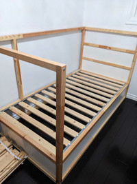 Ikea kids bed with mattress and protective covers