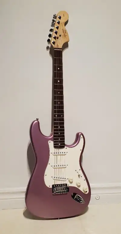 SQUIER Stratocaster Fender Guitar, Gorgeous Burgundy Mist, View more