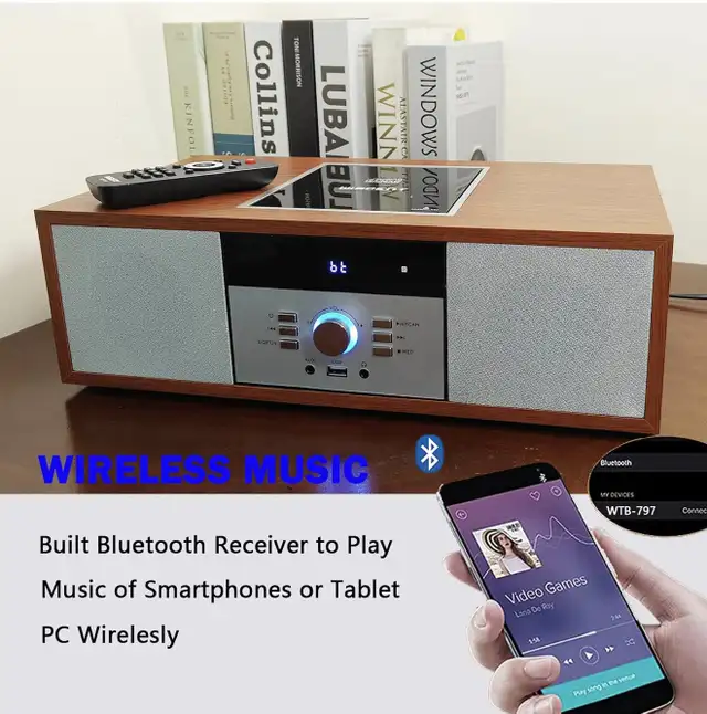 New Bluetooth Vintage Micro HiFi CD Play Stereo System for Home in Stereo Systems & Home Theatre in Calgary - Image 8