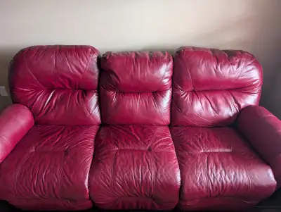 Reclining Leather Couch, View more