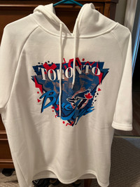 Toronto Blue Jays Short Sleeved Hoodie SGA Size XL White 