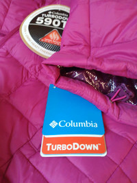 New Pink Columbia Turbo Down Jacket 