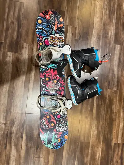 snowboard boots and binding Burton kids size , View more