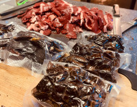 Semi-dehydrated dog Jerky and Treats! Mennonite sourced beef!