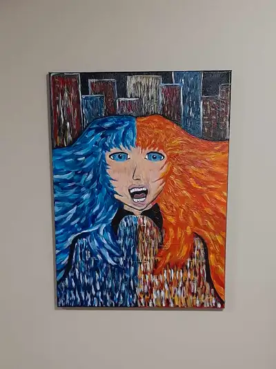 Newly hand painted,Abstract painting,Artist original,Acrylic on canvas,sides painted black.Surface o...