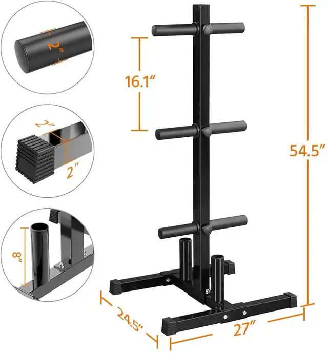 2-inch Barbell Plate and Dumbbell Racks Tree Olympic Plate Rack  in Exercise Equipment in Markham / York Region - Image 11