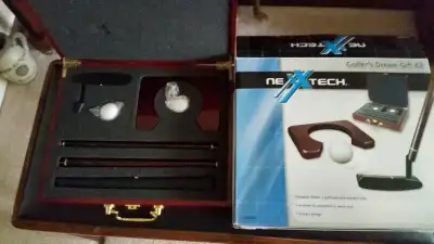 Golfer's Dream Gift Kit - Putter, Golf Balls & Wooden Hole. Brand New in original box. NexxTech, Inc...