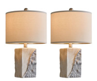 20" Modern Art Ceramic Bedside Lamps (Set of 2)