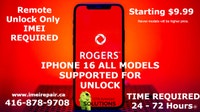 Rogers IPHONE unlocking Iphone 16 pro Max iphone 15 within 48 hr Mississauga / Peel Region Toronto (GTA) Preview