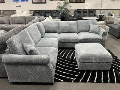 Sectional Corduroy Sofa with Storage Ottoman For Sale | Winter , View more