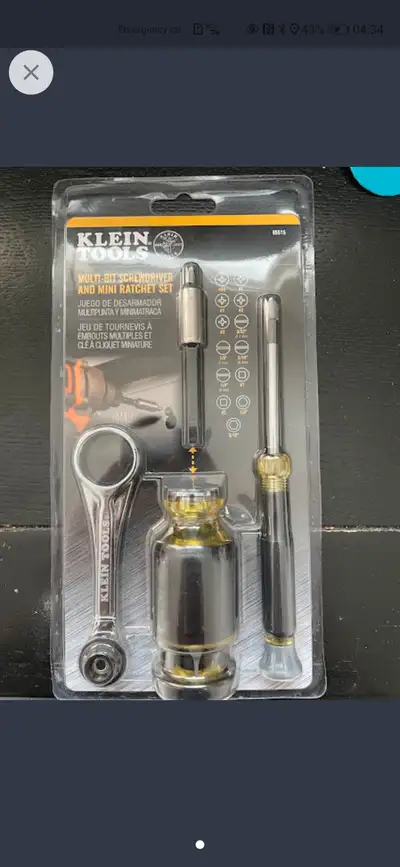 BRAND NEW UNOPENED Multi-bit stubby screwdriver includes 7 different screwdriver bits and a 1/4 in....