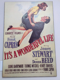 It's A Wonderful Life -vintage, wood movie poster