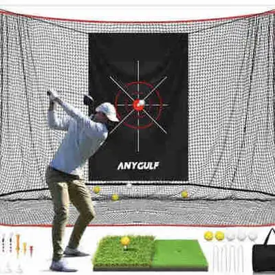Brand Anygulf [ All-In-One Home Heavy Duty Golf Set] - You will get: 1 x 10 x 7 feet Golf Net, 1 x D...