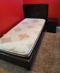 SINGLE Mattress + 1 Side Table ONLY ---$150