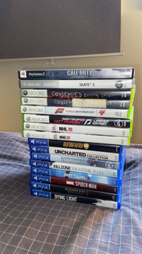Video games lot - PS4, Xbox 360, and PS2