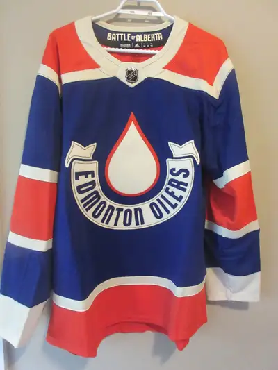 New Edmonton Oilers Authentic Adidas Heritage Classic Jersey's. Sizes XS 44, S 46, M 50. Guaranteed...
