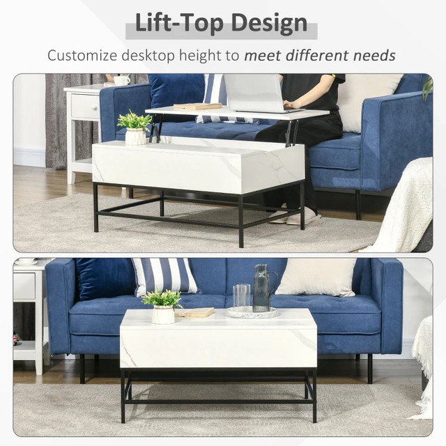 Lift Top Coffee Table with Hidden Storage Compartment Lift Table in Coffee Tables in Markham / York Region - Image 3