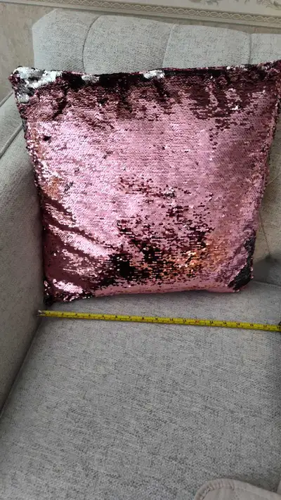 Pink and Silver Mermaid Pillow, View more