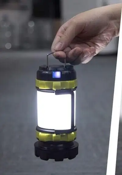This rechargeable mini camping lamp contains a bright 360 light with full brightness settings runnin...
