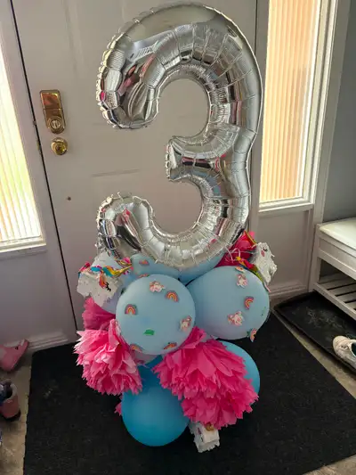 3yr old girl birthday balloons (unicorn), View more