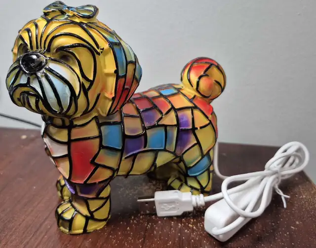 Colourful LED Light Stained Resin Small Dog USB Lamp Art in Indoor Lighting & Fans in Mississauga / Peel Region - Image 4