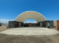 Double Trussed 60'x40'x20' Container Shelter (610g PVC)