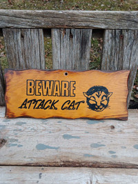 Beware Of Car Wooden Sign, 4.75"H x 11.5"W