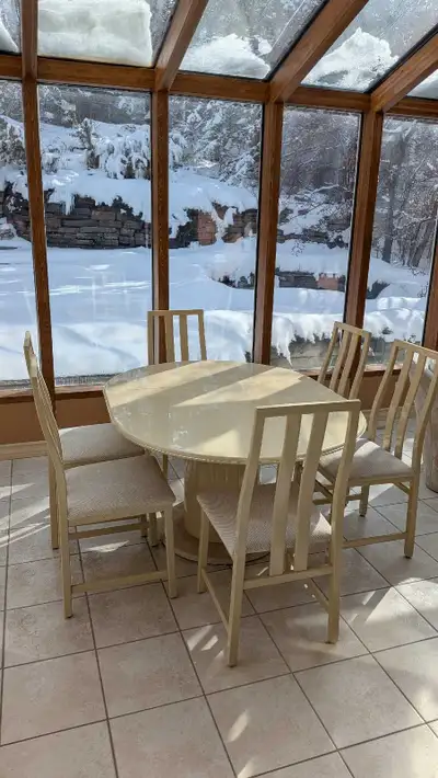 Dining room table and 6 chairs , View more