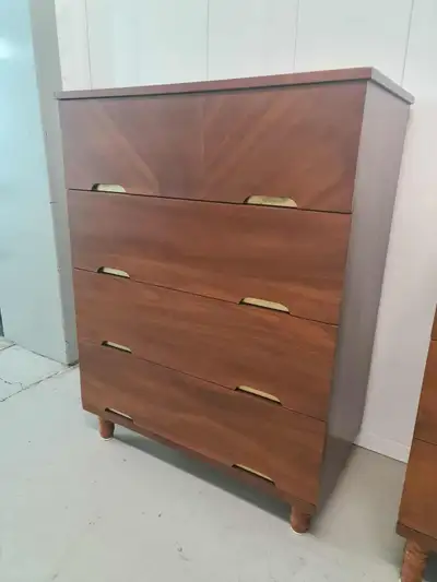 MCM Walnut Tallboy Dresser, View more
