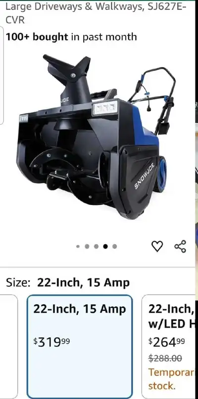 SNOW BLOWER  SnowJoe SJ627E, View more