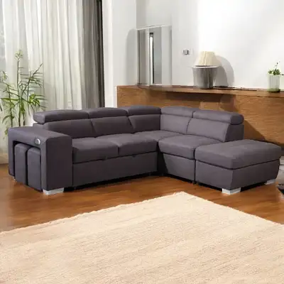 New Cozy Sectional Sofa Bed In Fabric Upholstered In Huge Sale, View more