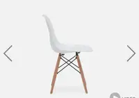 New condition white eiffel chair dining chairs with wood  legs