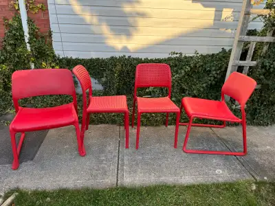Mix and match if you like 4 Knoll Spark Lounge chairs $85 each 4 Nardi chairs (perforated) $35 each...