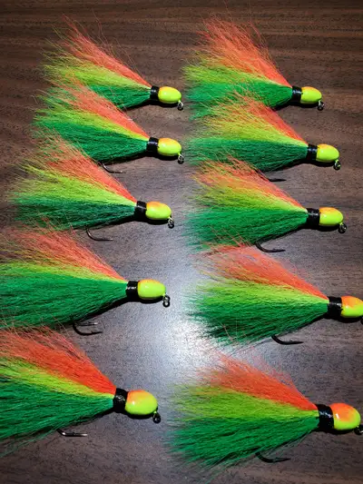 Fire Tiger Musky/Pike Buck Tail Jigs, View more