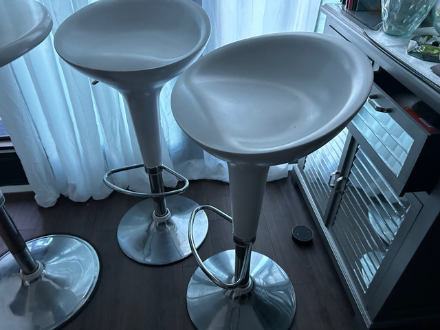 Custom barstool & hydraulic stools bistro set white adjustable  in Dining Tables & Sets in City of Toronto - Image 4