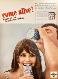 1965 Pepsi-Cola in Cans Original Ad 