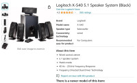 Used but in good condition - Logitech X-540 5.1 Speaker sys