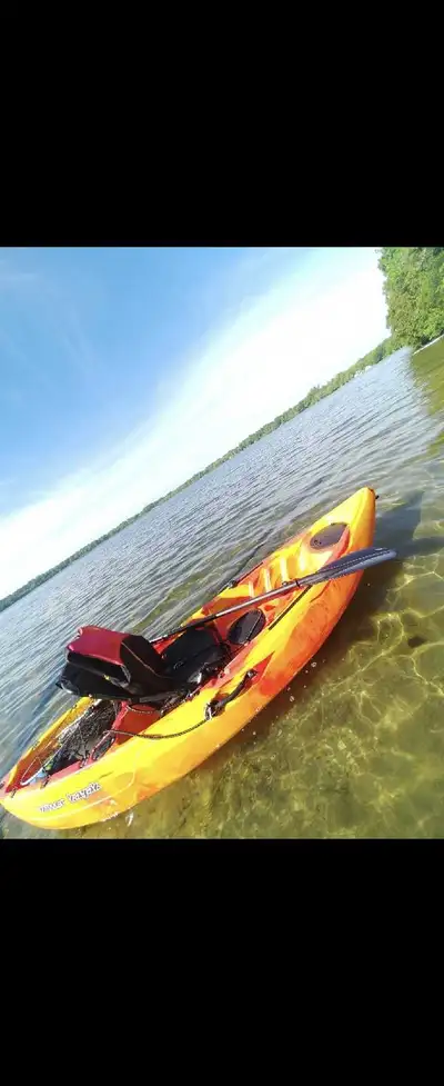 Kayak comes with paddle chair,and life jacket.