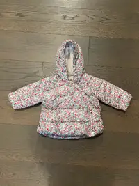 Gap girls floral winter jacket 12-18M EUC ret $115